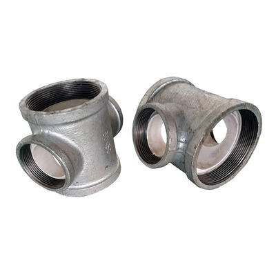 la abrazadera de tubo de las instalaciones de tuberías de la camiseta del arrabio DN40 3/4 1" inmersión caliente galvanizó la tubería de acero de tres zócalos que cabía NPT BSP BSPT