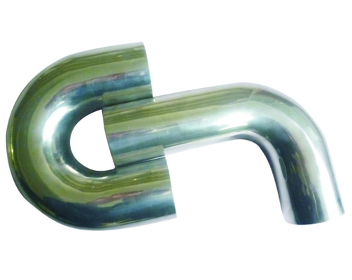 Tubos de acero redondos doblados, de acero inoxidable de 3 mm de espesor.