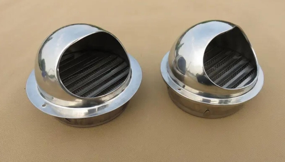 Casquillo de acero inoxidable de la salida de aire de la prenda impermeable de la parrilla del extractor de la ventilación acero inoxidable 304 de 3&quot; de 50M M