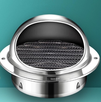 Casquillo de acero inoxidable de la salida de aire de la prenda impermeable de la parrilla del extractor de la ventilación acero inoxidable 304 de 4" de 60M M