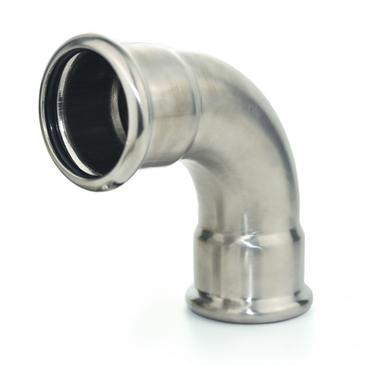 Categoría alimenticia de acero inoxidable de SS304 SS316L que pule la curva del codo de 90 grados para las instalaciones de tuberías