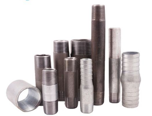 el 1/2” - 4&quot; el hilo masculino largo hidráulico de acero de las entrerroscas BSP NPT de carbono galvanizó la entrerrosca masculina de acero del tubo de las colocaciones largas o cortas