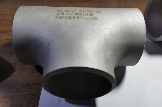 Camiseta recta inconsútil 3" de la soldadura a tope * 3" SCH-40S ASTM A403-WP316/316L ASME B16.9