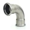 Categoría alimenticia de acero inoxidable de SS304 SS316L que pule la curva del codo de 90 grados para las instalaciones de tuberías