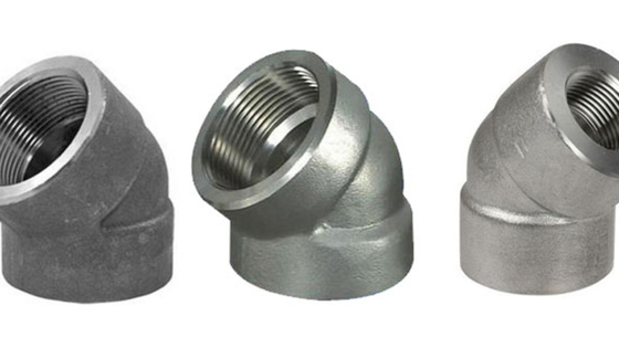 2023 Metal Nickel Alloy mejor roscado Codo 45 grados Forjado Ajuste Personalizado Tamaño Personalizado Color