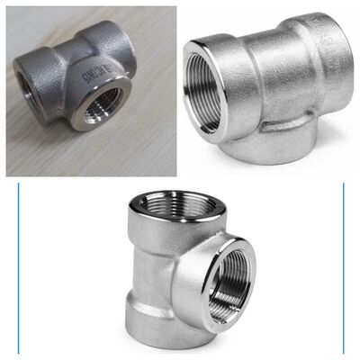 Fittings para tubos de acero inoxidable dúplex con conector de soldadura Tee recto A182 F51